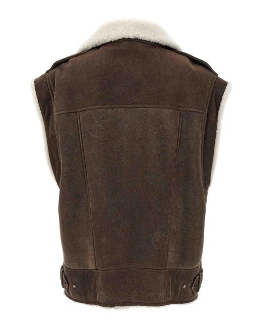 Brunello Cucinelli Brown Shearling Vest