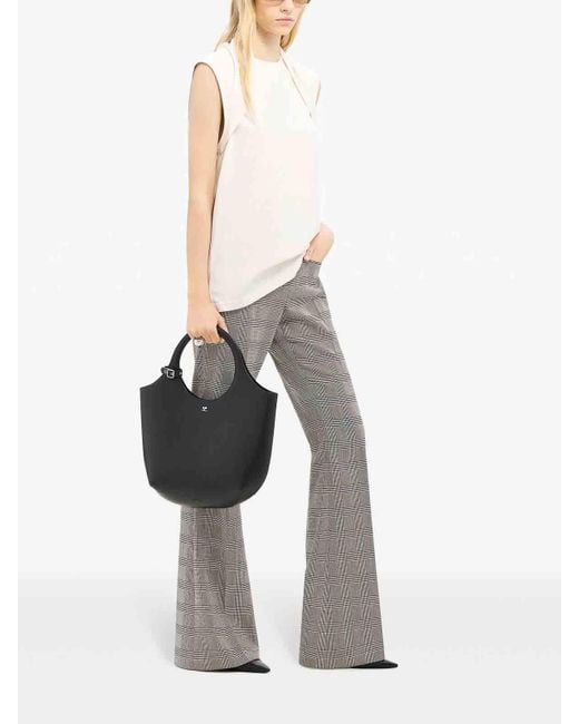 Courreges Blue Medium Holy Leather Tote Bag