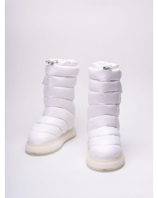 Moncler White Gaia Pocket Mid Boots
