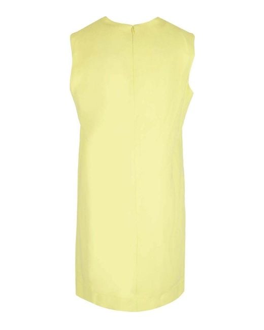 Lanvin Yellow Mini Shift Sleevless Dress