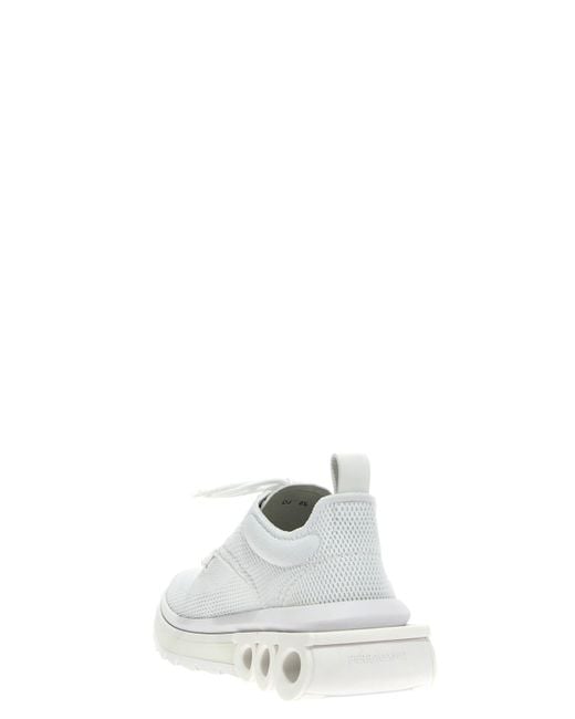 Ferragamo White Nima Knit Sneakers