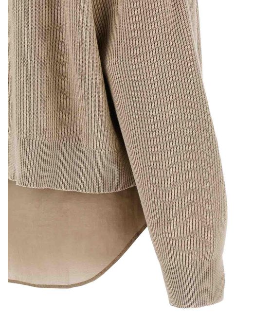 Brunello Cucinelli Natural Layered Cardigan