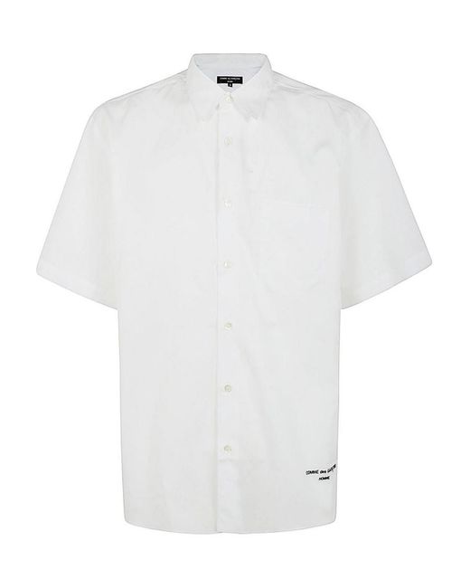 Comme Des Garcons Hommes Plus White Iconic Cotton Shirt With Logo for men