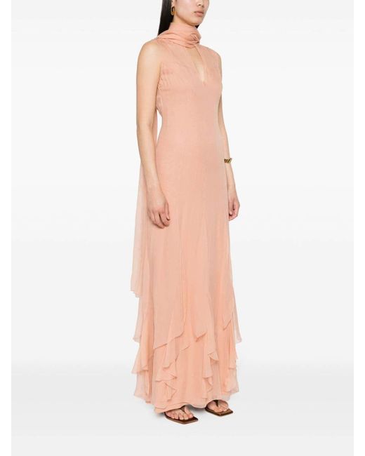 Alberta Ferretti Pink Dress With Cape