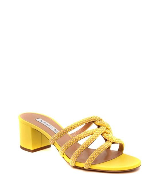 Aquazzura Yellow Leather Sandals