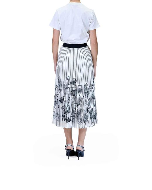 Karl Lagerfeld Gray Paris Sketch Pleated Skirt