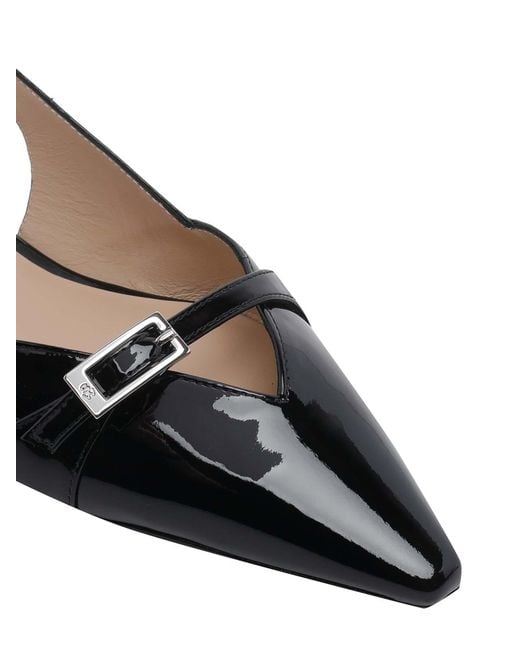 Stuart Weitzman Black Georgie Flat Slingback