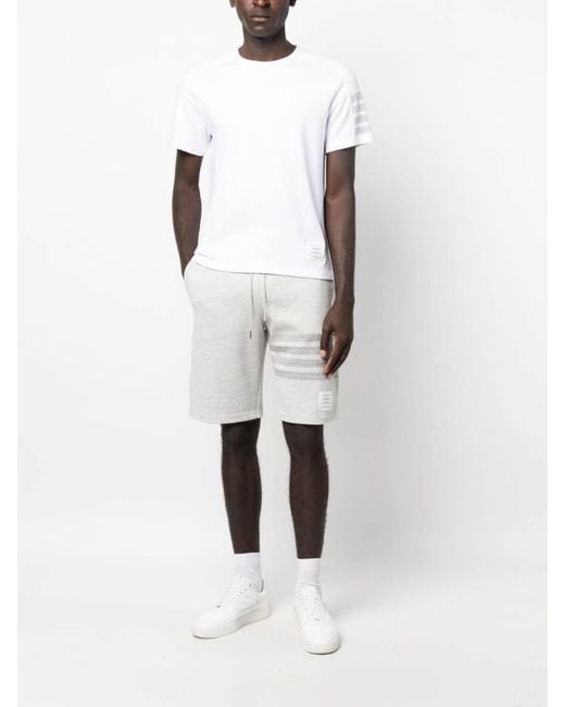 Thom Browne White 4-Bar Short-Sleeve T-Shirt for men