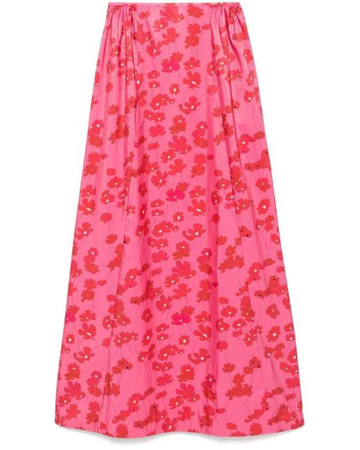 BERNADETTE Red Midi Skirts