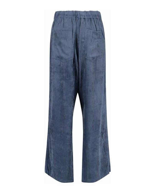MYTHINKS Blue Ribbed Trousers