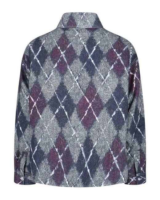 Bonsai Blue Diamond Shirt Jacket for men