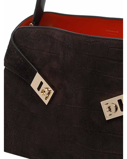 Ferragamo Black Small Hug Shoulder Bag