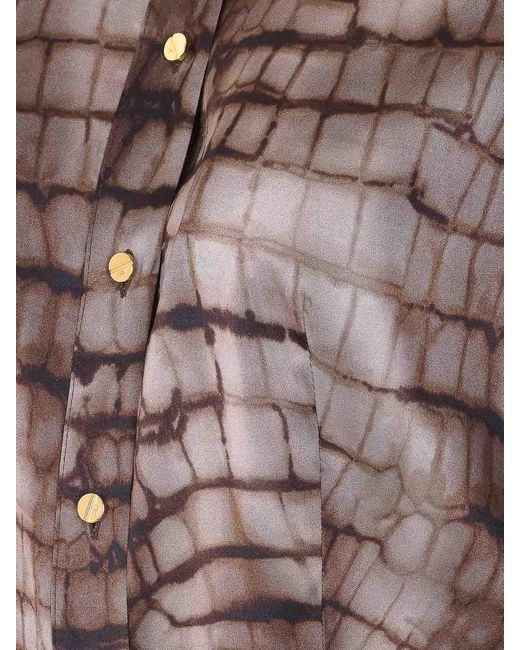 Elisabetta Franchi Brown Python Print Shirt
