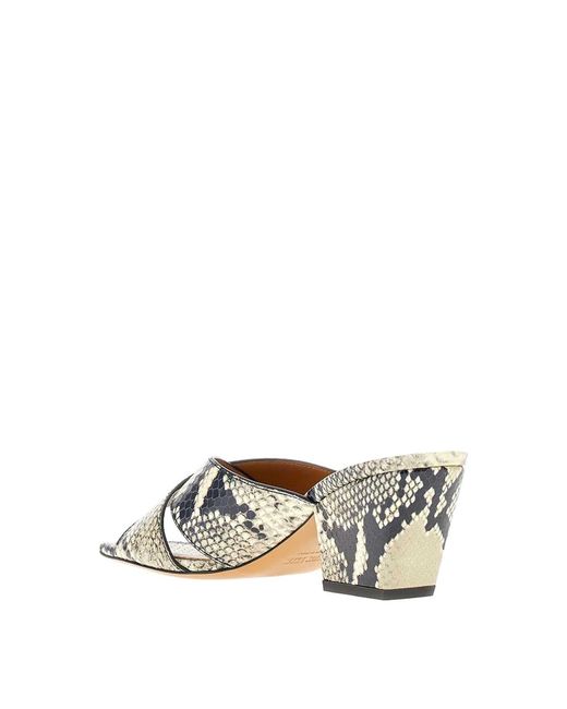 Paris Texas Metallic Mules Python Pattern