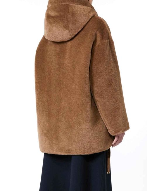 Max Mara Brown Reversible Alpaca And Wool Padded Jacket