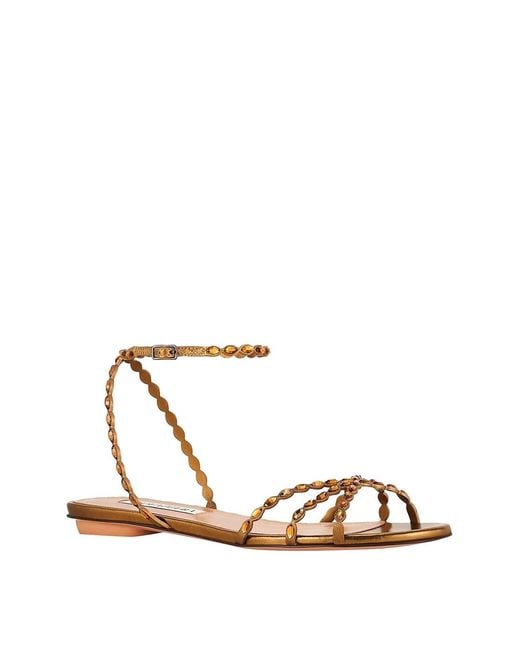 Aquazzura White Love Struck Flat Sandals