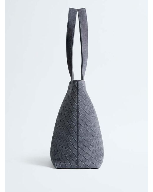 Bottega Veneta Black Small Intrecciato Zipped Tote for men
