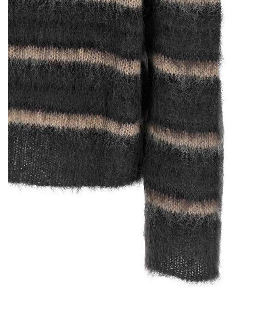 Marni Black Striped Sweater for men