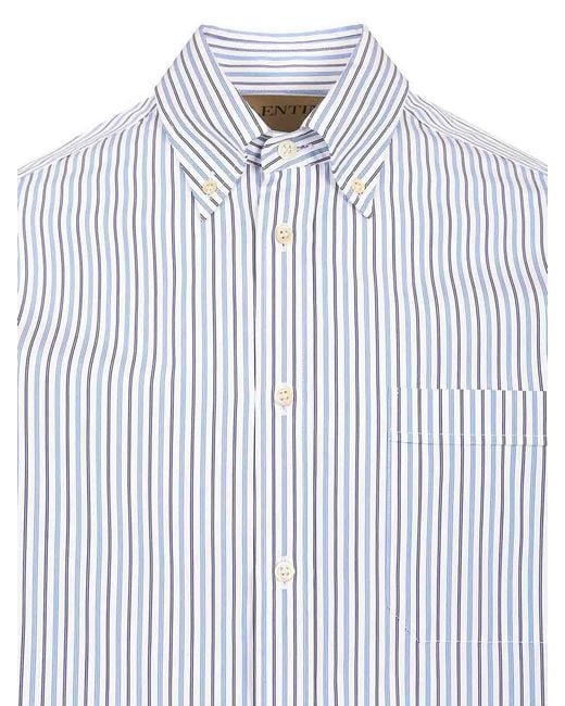 Valentino Garavani White Striped Cotton Button-Down Shirt for men