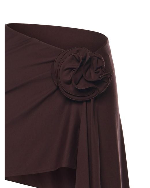 Magda Butrym Black Skirt With Floral Appliques