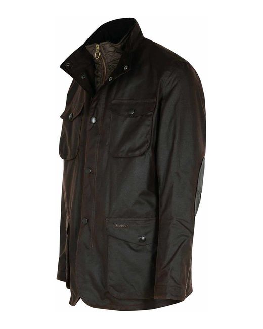 Barbour Black Ogston Waxed Cotton Jacket for men