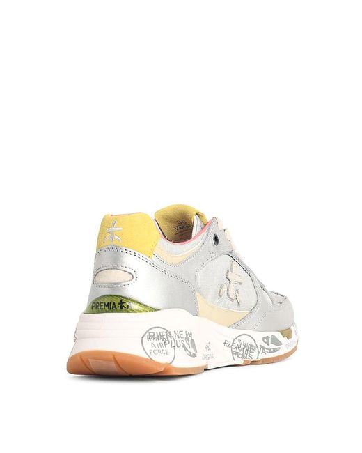 Premiata White D Leather Blend Sneakers