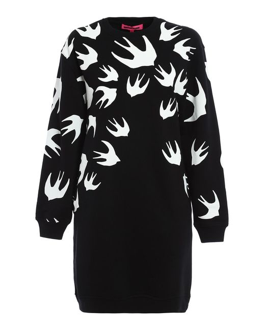 McQ Alexander McQueen Black Swallow Sweatshirt-Dress