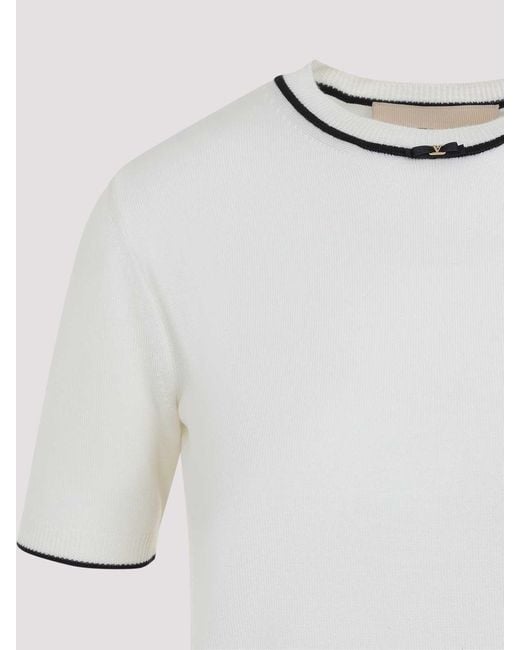 Valentino White Knit Wool T-Shirt