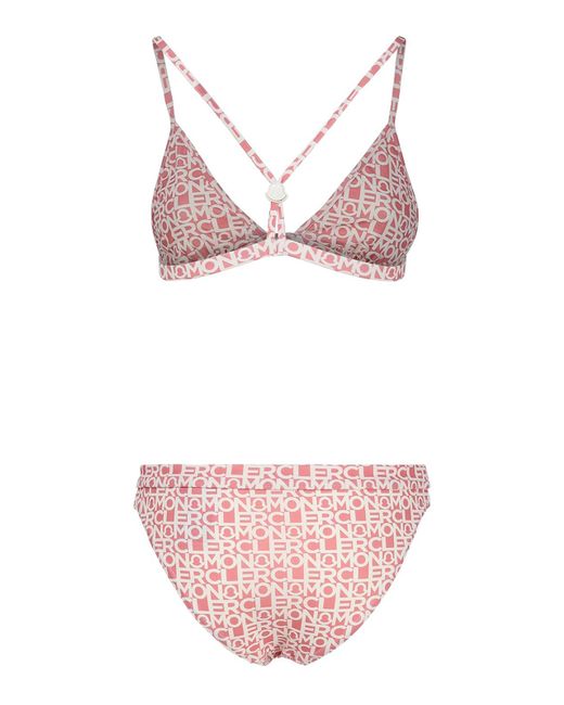 Moncler Pink Jersey Bikini Set
