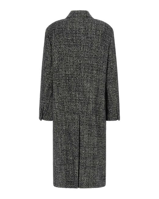 Dolce & Gabbana Gray Boucl Wool Coat for men