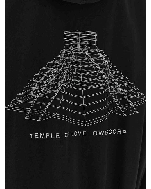 Rick Owens Black Temple Of Love Owenscorptemp Hoodie for men
