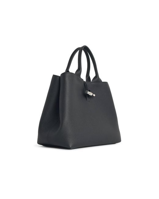 Longchamp Black Bag With Leather Handle