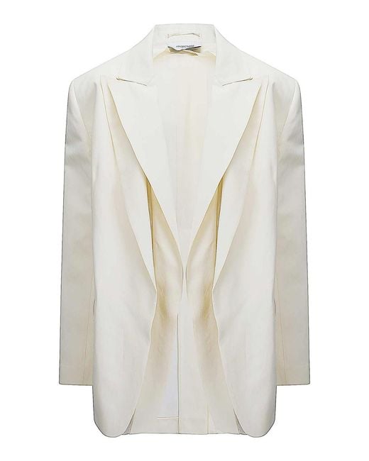 Sportmax White Single-Breasted Blazer