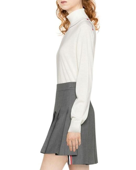 Maison Margiela White Turtleneck Wool Sweater