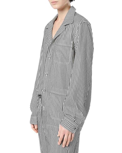 Tom Ford Gray Striped Silk Shirt