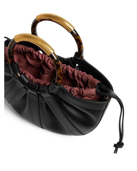 Coccinelle Black Small Shell Leather Bag