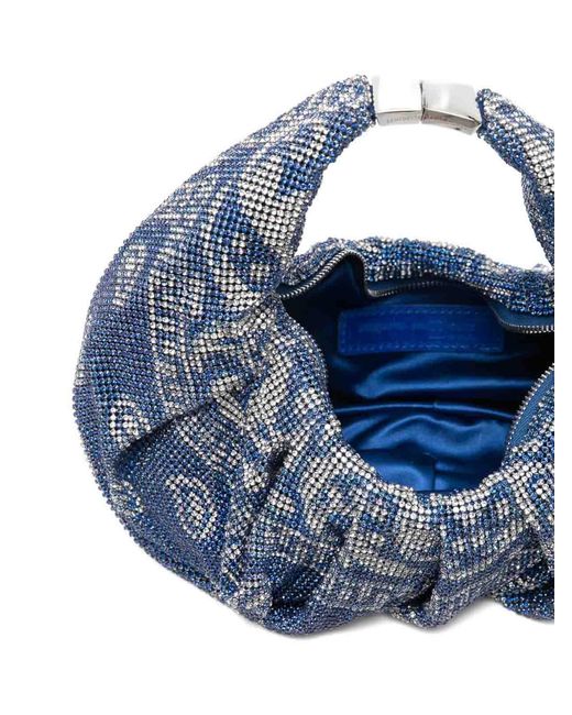 Benedetta Bruzziches Blue Bag With Paisley Print