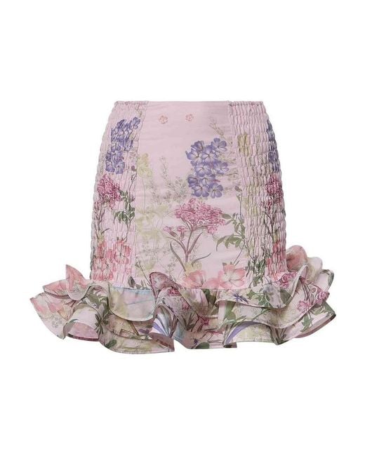 Charo Ruiz Pink Turma Cotton Miniskirt