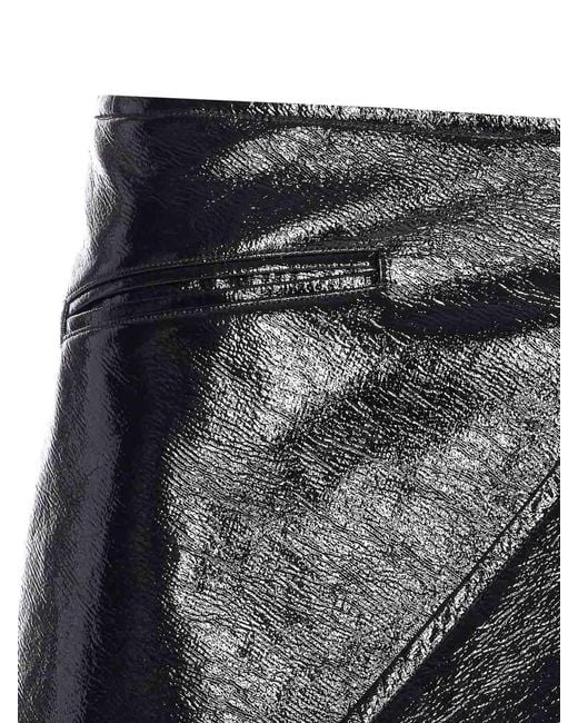 Courreges Black Fold Vinyl Mini Skirt