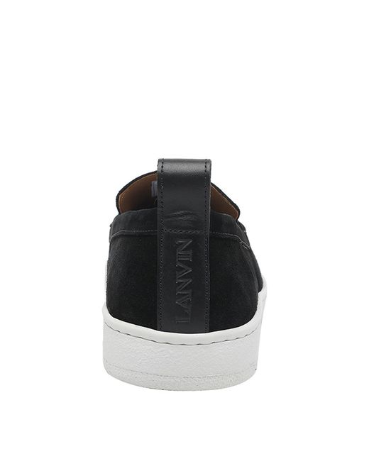 Lanvin Black Crusier Suede Slip On for men