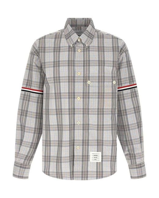 Thom Browne Gray Oversized Rwb Shirt for men