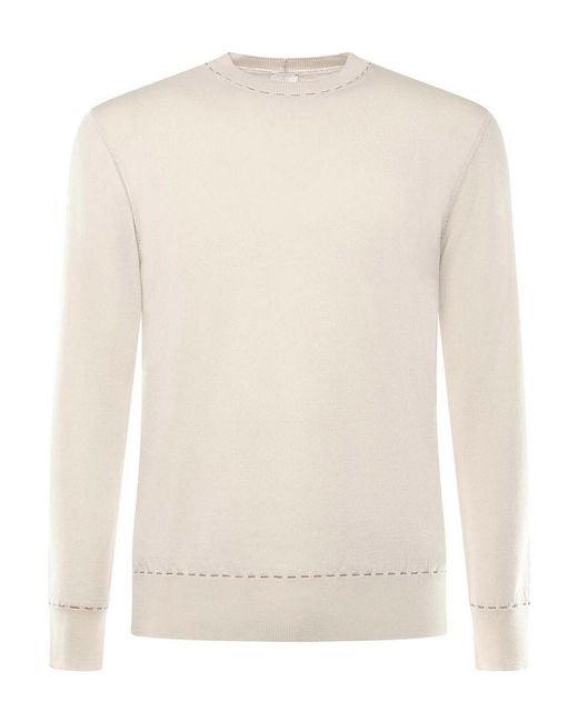 Eleventy White Wool Sweater for men