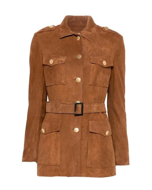 Tagliatore Brown Leather Jacket