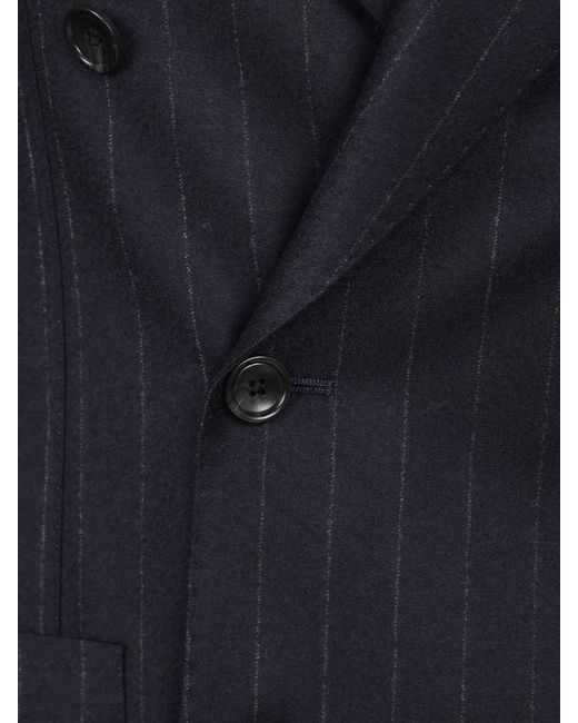 Tagliatore Blue Double-Breasted Pinstriped Suit for men