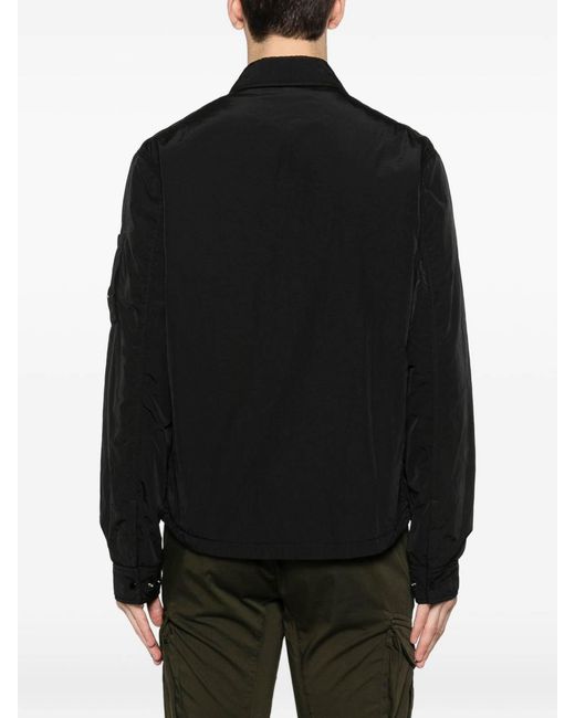 C P Company Black Chrome-R Nylon Overshirt for men