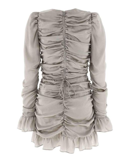 ROTATE BIRGER CHRISTENSEN Gray Ls Mini Bow Dress