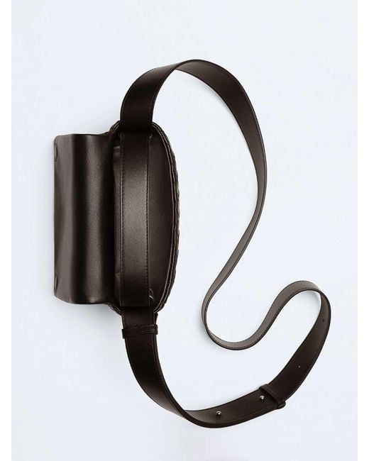 Bottega Veneta Black Intrecciato Mini Bag With Flap for men