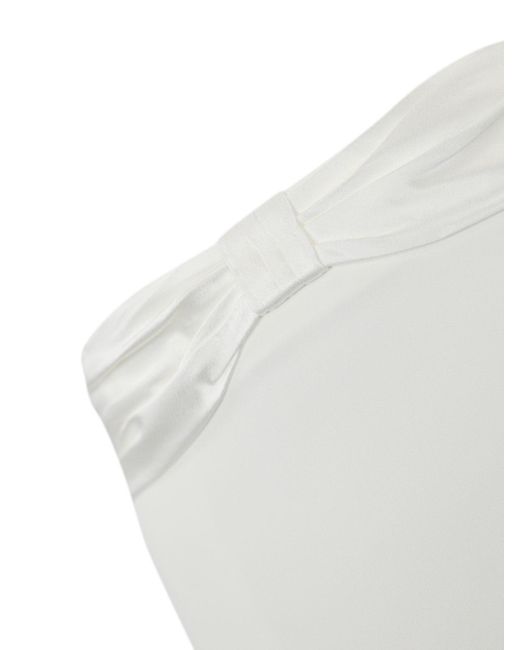 Elisabetta Franchi White Crepe Skirt With Satin Bow