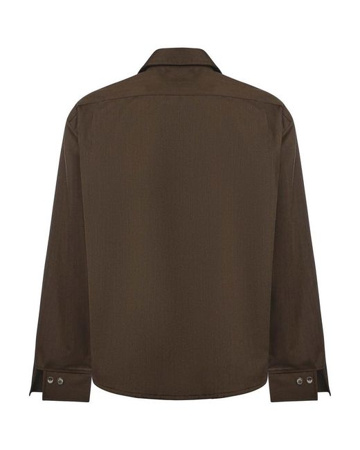 Giuliano Galiano Brown Tobhias Wool Shirt for men