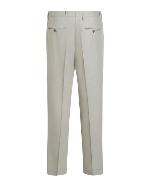 Etro Gray Stretch Jacquard Trousers for men